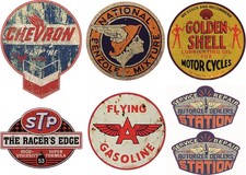 7x Öl Gasoline Aufkleber Shell Vintage A STP USA Hot Rod Oil Retro V2 Bike #591