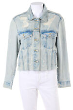 PULL&BEAR Jeans-Jacke Destroyed Look XS hellblau