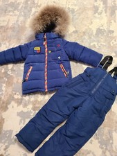 2 tlg. Skianzug Schneeanzug echtfell junge  Jacke warm gr 86/98 