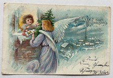 AK alte Postkarte Motiv Weihnachten um 1907 Engel Winter Kind