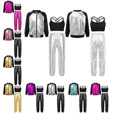 Mädchen Outfit Langen Ärmeln Trainingsanzug Street Dance Sets Hip Hop Hose Jazz