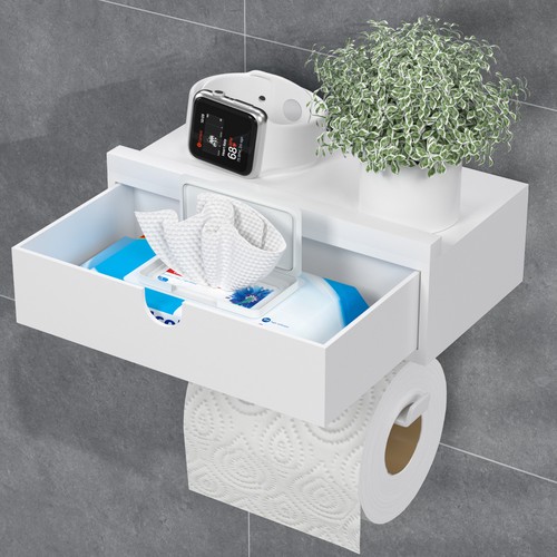 1 toilettenpapierhalter - 3-in-1,