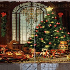 Weihnachten Rustikale Gardine Weihnachtsbaum
