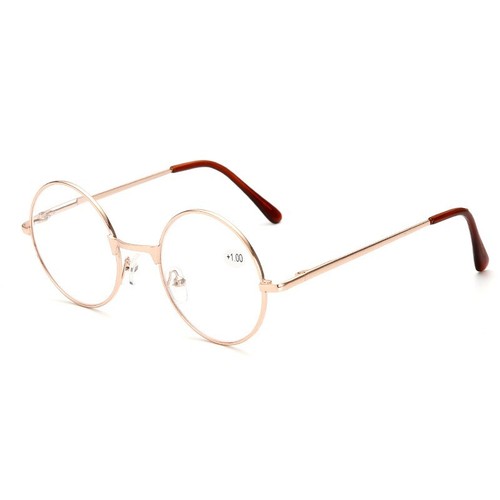 Retro runde lesebrille metall - runde,