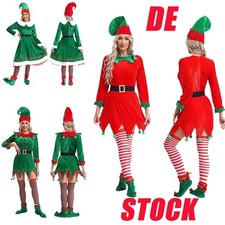 DE 6Pcs Unisex-Weihnachtselfen-Cosplay-Kostüm für Erwachsene Weihnachten Outfits