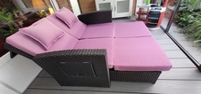 Lounge Zweisitzer Garten Sofa, klappbare Bank,Liege,Sessel Gartenmöbel anthrazit