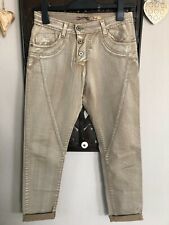 Please Italy Jeans P78 super Waschung Gr S 36 Boyfriend coole Details beige