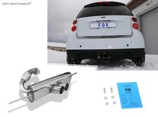 FOX Edelstahl Mittig Sportauspuff Smart Fortwo 451 für Brabus Heck 2x80mm