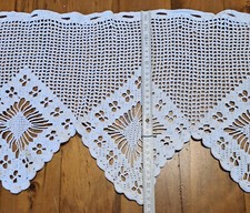 Häkelgardine  Scheibengardine 32 cm hoch weiß 1 Muster =4,50€   Meterware