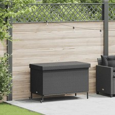 Gartentruhe mit Rollen Schwarz