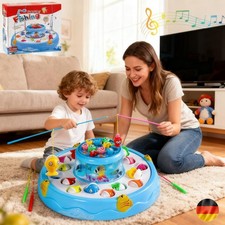 Angelspiel Magnetisch ab 2–3 Jahre, Kinderspielzeug mit 26 Fischen & 4 Angeln DE