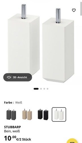Ikea stubbarp bein weiß - bein,, neu