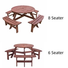 6 / 8 Sitzer Holz Möbel Set