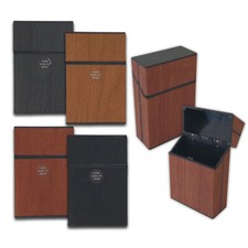 Zigarettenbox Holzoptik 4er Set | Premium Oberfläche | Clic Boxx Zigarettenetui