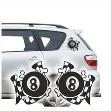 Auto Aufkleber Bones Eightball Race Flag Sticker Rockabilly clickstick A2001