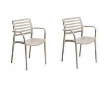 GREEN LOUNGE 2x Stapelstuhl mit Armlehne fiberglasverstärkt Tragkraft bis 250kg