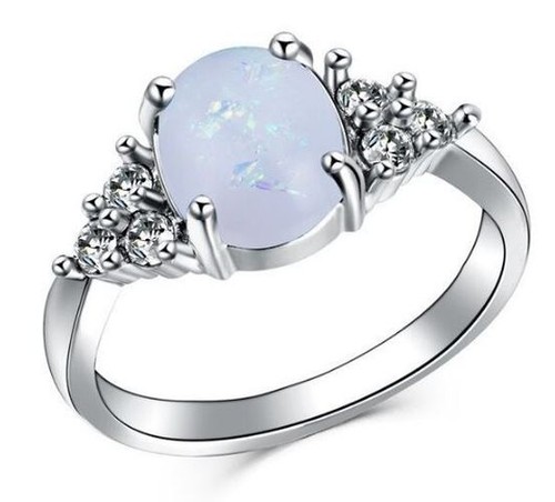 Ring damen weiß farbe opal - ring, f.damen