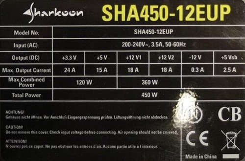 Sharkoon sha450 12eup - sharkoon, sha450-12eup