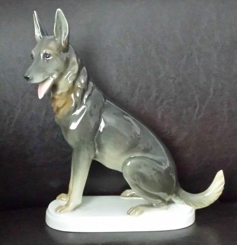 Porzellanfigur schäferhund - porzellanfigur,
