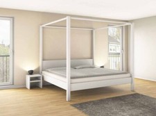 Himmelbett Massiv Kiefer weiß