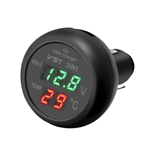 Voltmeter thermometer usb auto - thermometer,