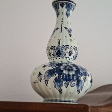 Vase Kürbisvase Delft  1. Wahl gut erhalten  handgemalt Holland ca. 33 cm hoch