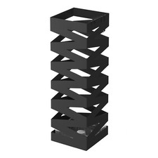 SONGMICS Regenschirmständer aus Metall, Schirmständer, quadratisch, 4 Haken