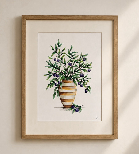 Gerahmtes aquarell gemälde - gerahmtes, aquarell-gemälde