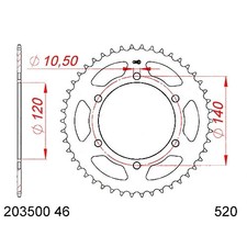 Stahl Kettenrad für Moto