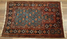 Antik Gebetsteppich Orient Kaukasus Teppich Wolle Braun Rot Merhab Sammelstück