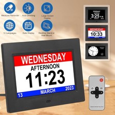Digitaluhr LCD Digital Wecker Kalender Seniorenuhr Wanduhr mit Funkfernbedienung