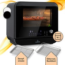 HeiÃŸluftfritteuse Airfryer Dampfgaren 18 L 2450 W Backofen Edelstahl Schwarz