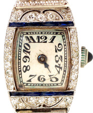 Paul Ditisheim Solvil Swiss Damenuhr defekt 750 Gold 30 Diamanten Saphire 25g