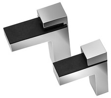 2x DESIGN Regalhalter Regalträger Regal Aluminium Alu Chrom Glashalter Glas