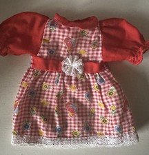 Puppe Kleid weiß/rot