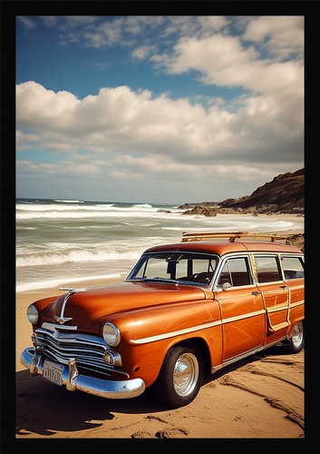 Lebendiger oldtimer gerahmtes - oldtimer,