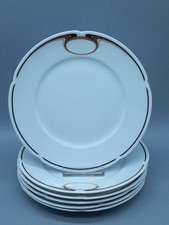 Fürstenberg Ariana Dekor A-204 6 Kuchenteller 20 cm Jugendstil schwarz gold