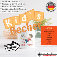 Teetasse Becher bruchfest Tasse Kinder unzerbrechlich personalisiert Name 180ml