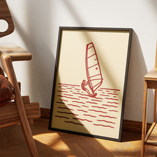 Red Windsurfer Poster A3 –