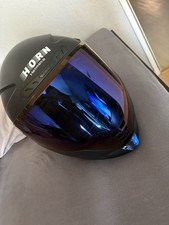 HORN Helmets Motorradhelm Predator matt H838 BLUE Iridium Visier + KLARES Visier