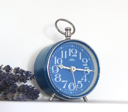 Vintage prim wecker mini blau - vintage,