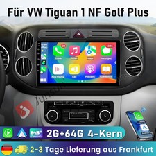 2+64G Android 14 DAB+ Carplay für VW Tiguan 1 NF Golf Plus Autoradio GPS Navi
