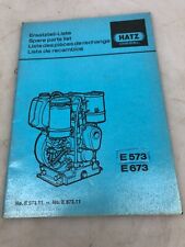 HATZ Diesel Ersatzteilliste  E573  E673 No ES573.11 - No E673.11