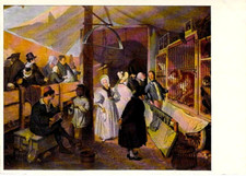 Künstler AK Johann Geyer "Das Innere einer Tierbude"