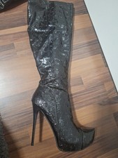 Damen High Heels Platea Lack Krokodil Kunstleder Gr 40 neu Mit Fehlern