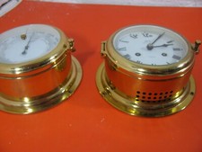 Schatz Schiffsuhr  Barometer Glasenuhr Messing Wanduhr (E 195)