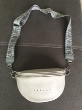 replay Ledertasche  Umhängetasche Mit Gurt Beige/Grau NEU  NP 140€