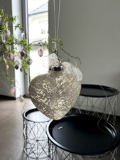 Herz Form Glas Hochzeit Weihnachten Schöne Vintage Aufhängen Deko Creme (weiß)