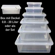 Aufbewahrungsbox mit Deckel 0,8-20 L Kunststoffbox Plastikbox Box Transparent