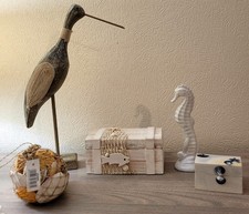 Maritime Deko verschiedene Figuren, Muschelnetz und "Schatztruhen" teilweise NEU